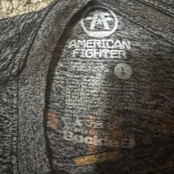 American Fighter Shirt Mens Large Gray Heather Graphic Training Division 1974 - Picture 5 of 9